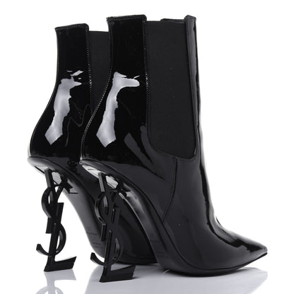 Saint Laurent Patent Opyum Ankle Booties 36 Black 4 of 8