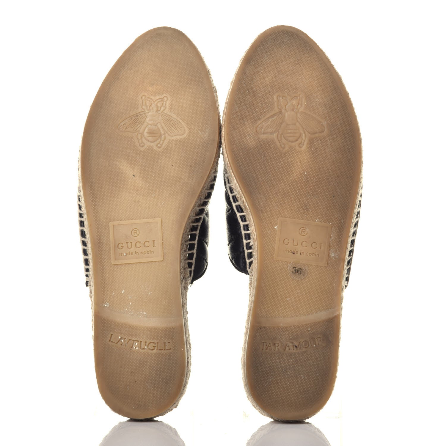 Gucci Nappa Matelasse GG Marmont Espadrille Slippers 36.5 Black 5 of 9