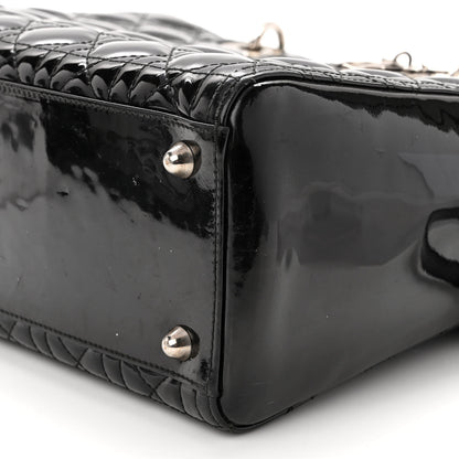 Christian Dior Patent Cannage Large Lady Dior Black 9 of 10