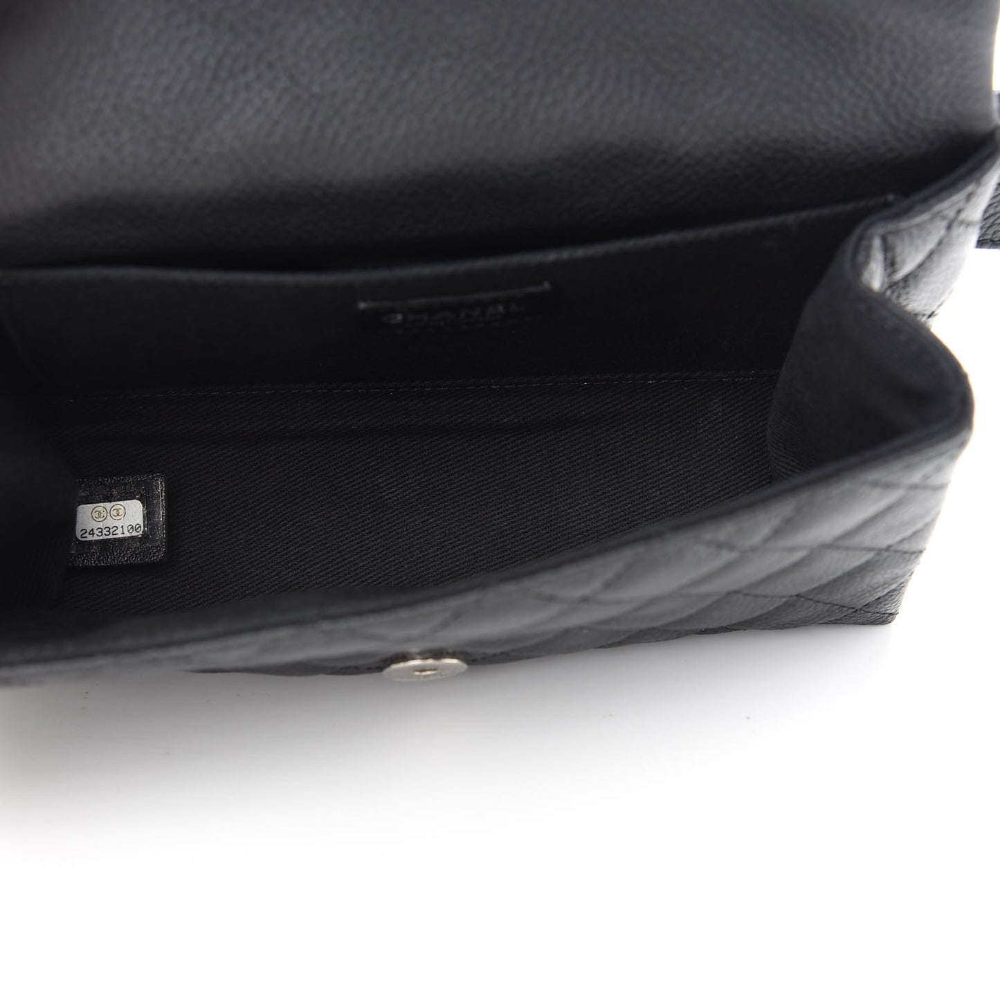 Grained Calfskin Quilted 2.55 Reissue Flap Belt Bag Clutch Black