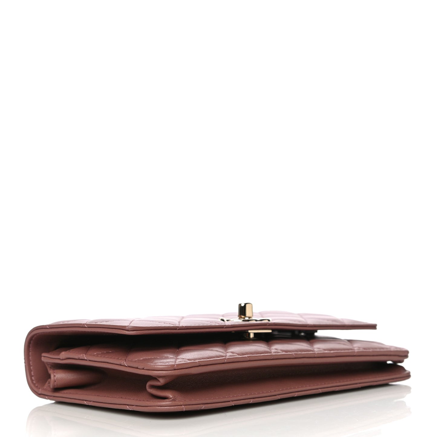 Lambskin Quilted Trendy CC Wallet On Chain WOC Nude