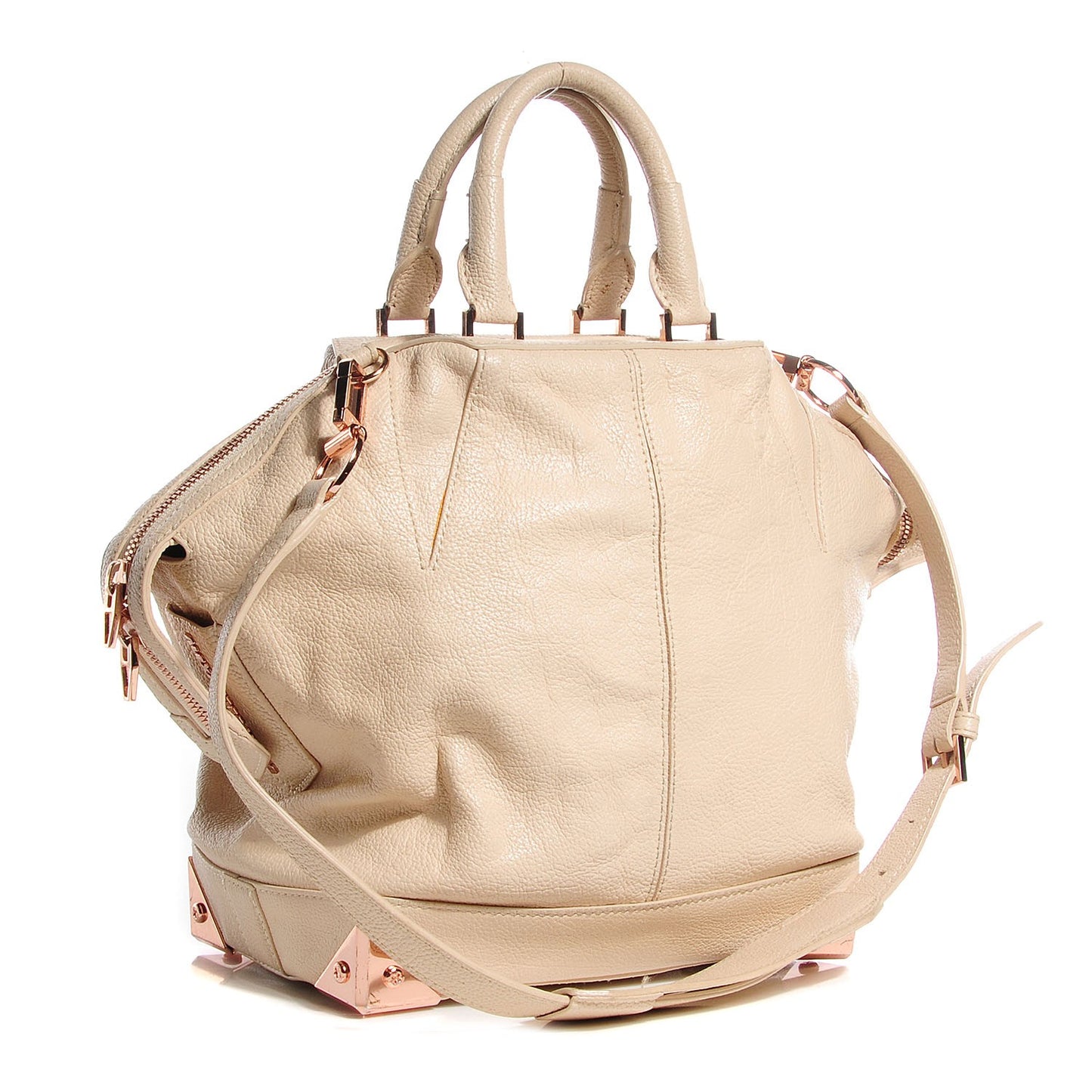 Pebbled Calfskin Large Emile Eggshell