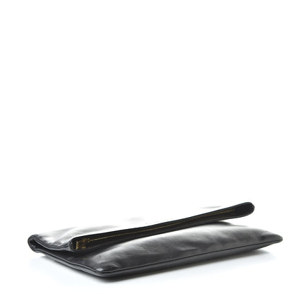 Saint Laurent Smooth Calfskin Letters Fold-Over Clutch Black 4 of 11