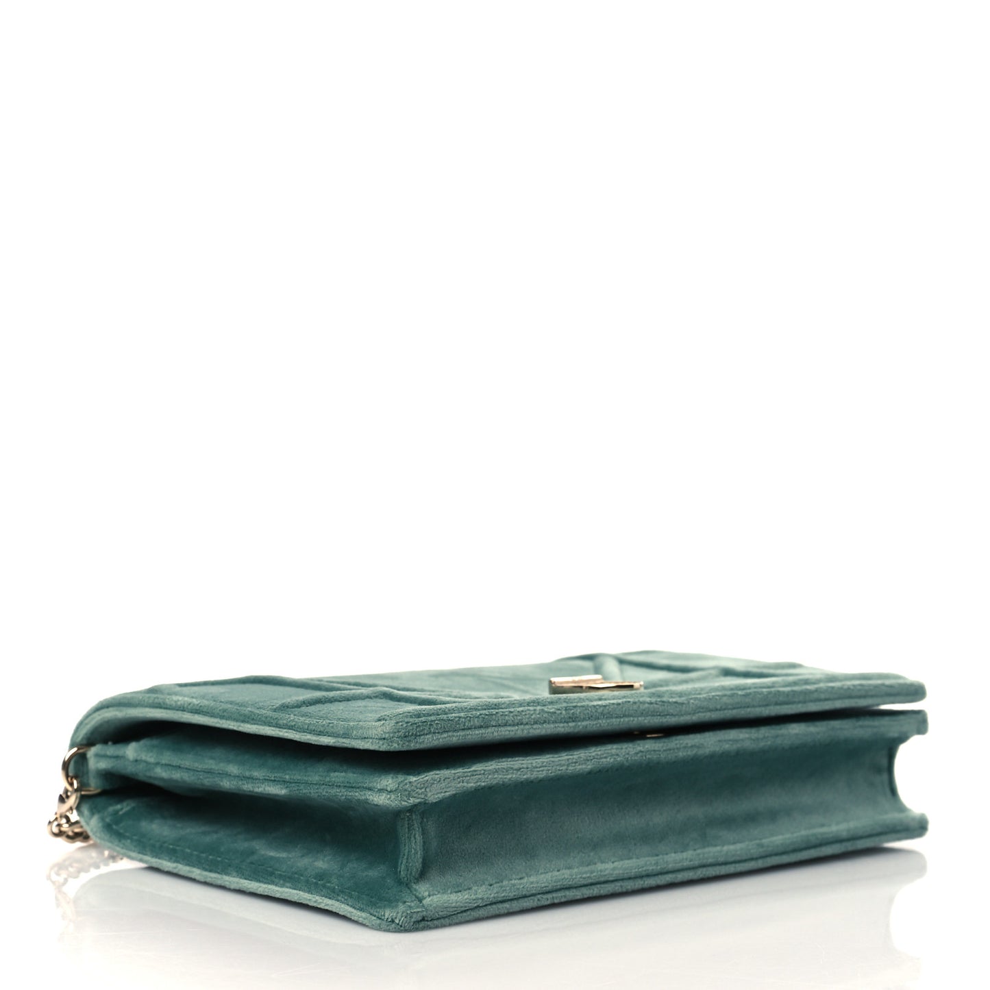 Velvet Diorama Wallet On Chain Pouch Water Blue
