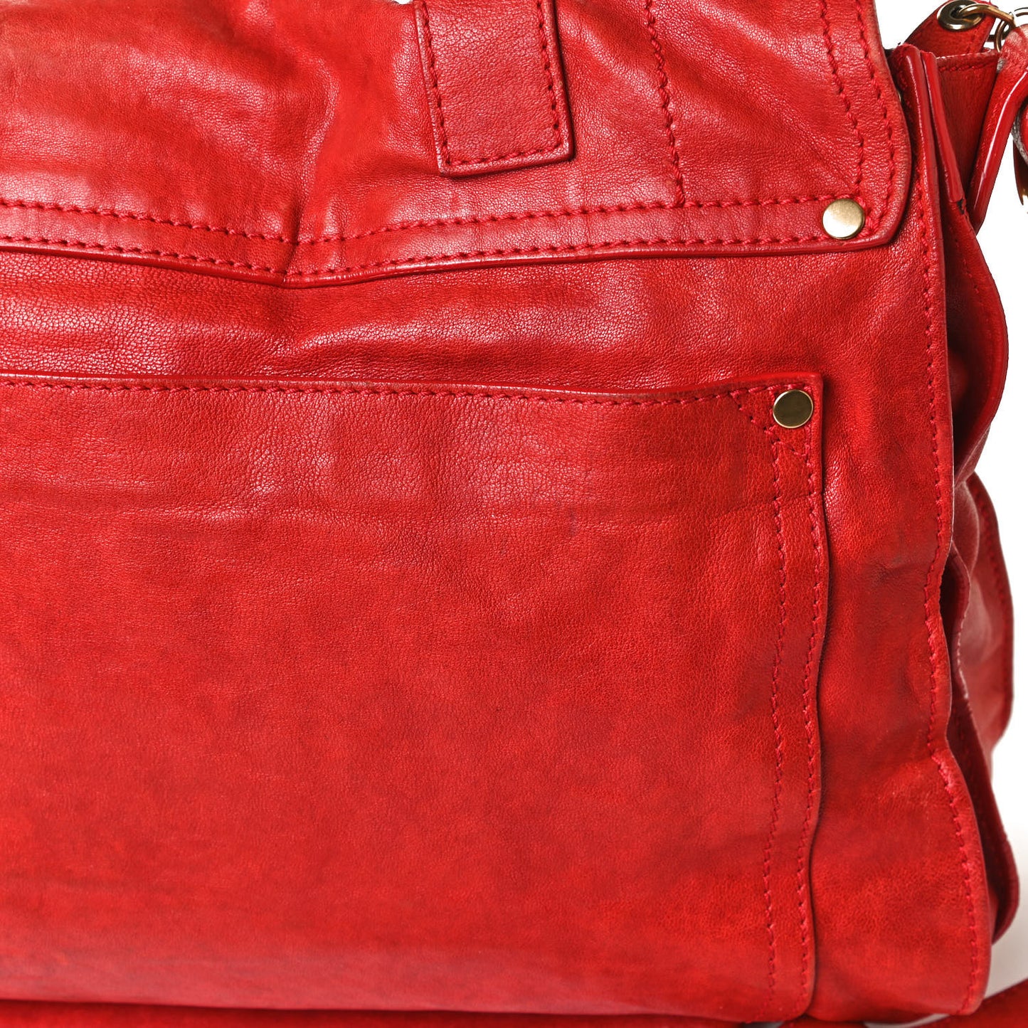 Lambskin PS1 Extra Large Satchel Lipstick Red