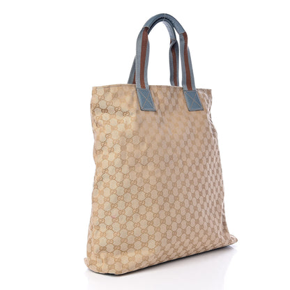 Gucci GG Monogram Large Web Handle Vertical Tote Blue 3 of 9