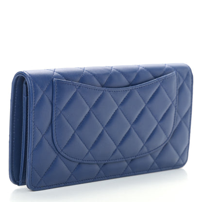 Chanel Lambskin Quilted Yen Wallet Dark Blue 4 of 13