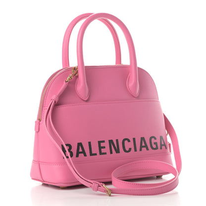 Balenciaga Signature Grained Calfskin Logo S Ville Top Handle Bag Rose Bubblegum Black 3 of 11