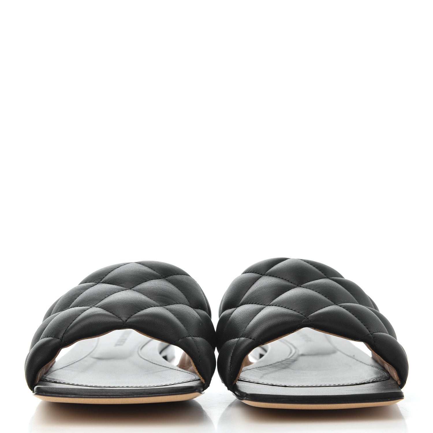 Bottega Veneta Nappa Matelasse Padded Flat Sandals 37.5 Black 2 of 10
