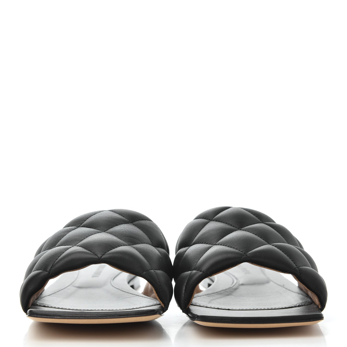 Nappa Matelasse Padded Flat Sandals 37.5 Black