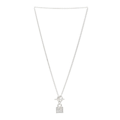Hermes Sterling Silver Birkin Amulette Pendant Necklace 3 of 5