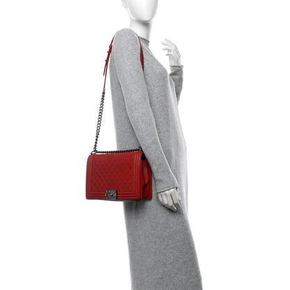 Chanel Caviar Quilted New Medium Boy Flap Red 2 of 12