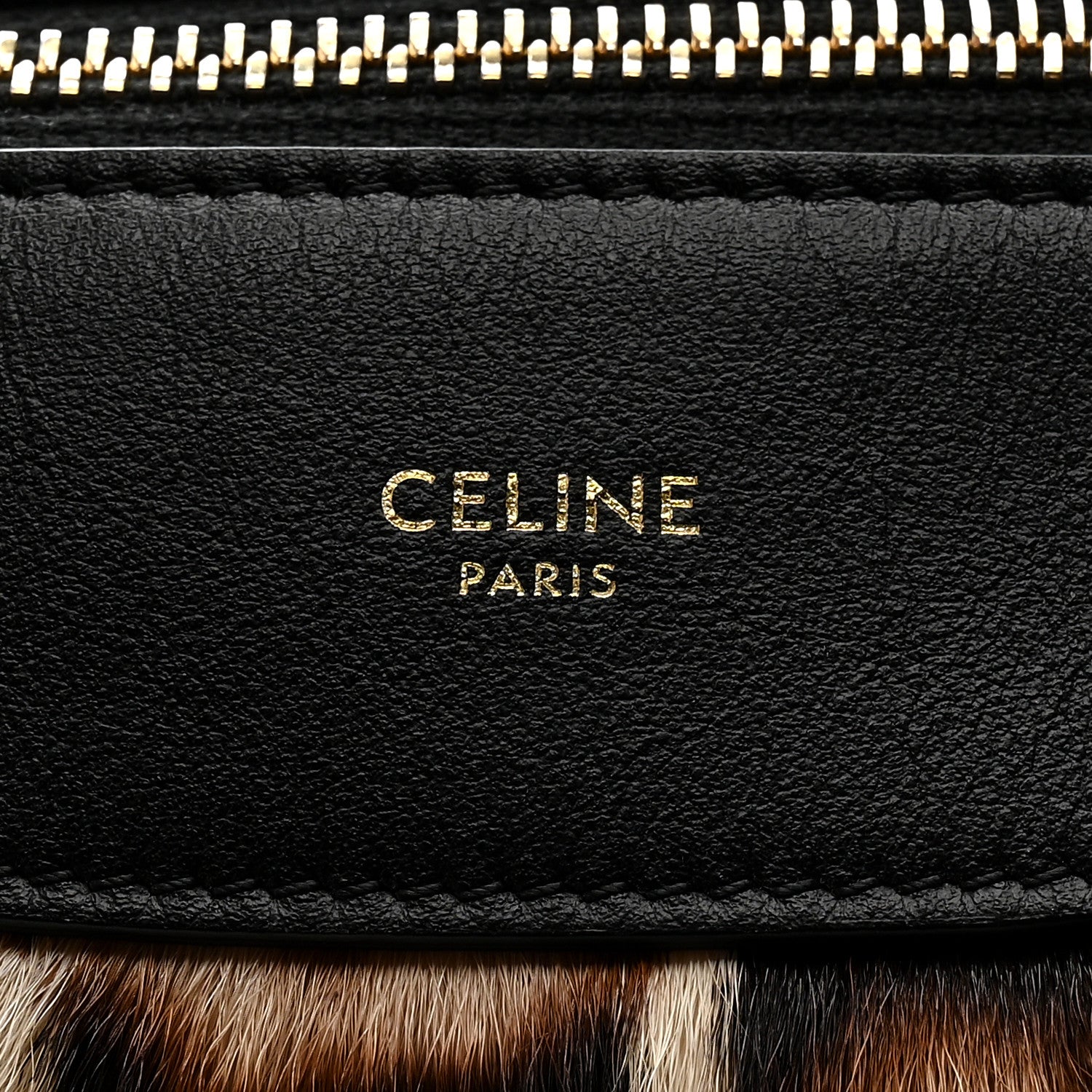 Celine Furry Goatskin Leopard Medium Romy Shoulder Bag Natural