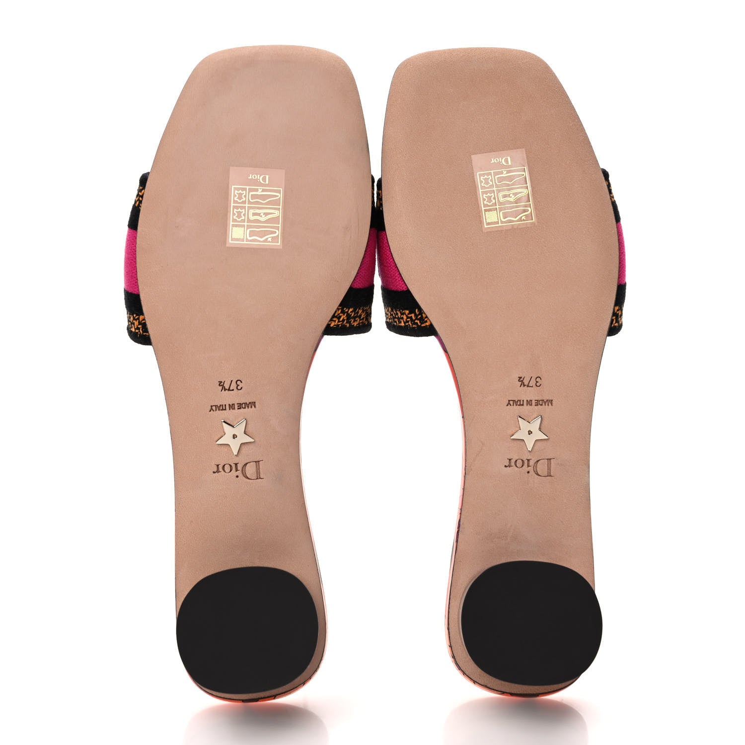 Christian Dior Canvas Toile de Jouy Pop Embroidered Dway 35mm Slide Sandals 37.5 5 of 8