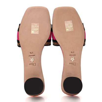 Christian Dior Canvas Toile de Jouy Pop Embroidered Dway 35mm Slide Sandals 37.5 5 of 8