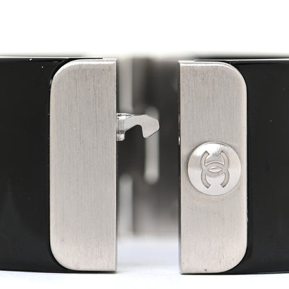 Chanel Resin Pearl Crystal CC Cuff Black 4 of 5