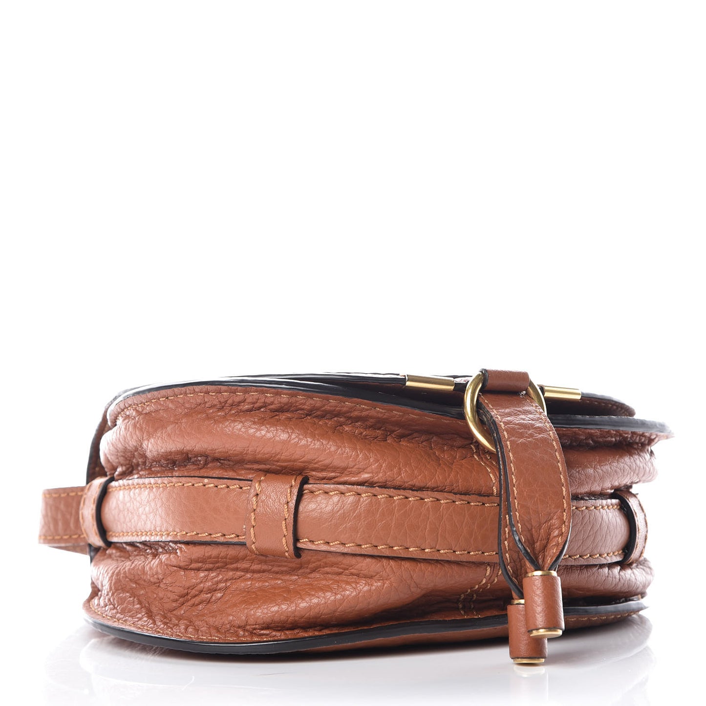 Calfskin Mini Marcie Round Crossbody Bag Tan