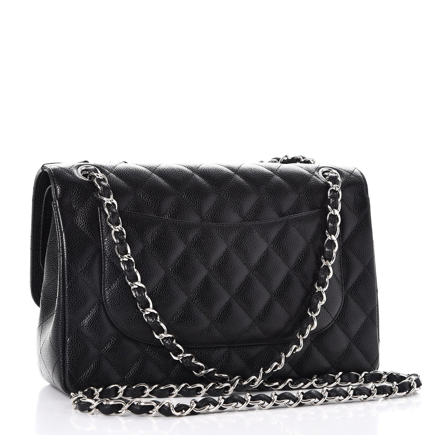 Caviar Quilted Jumbo Double Flap Black