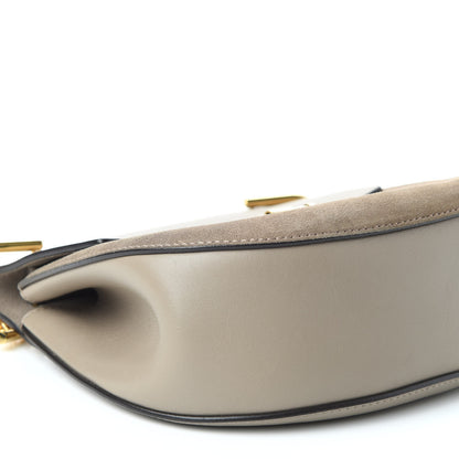 Chloe Suede Smooth Calfskin Drew Shoulder Bag Motty Grey 6 of 11