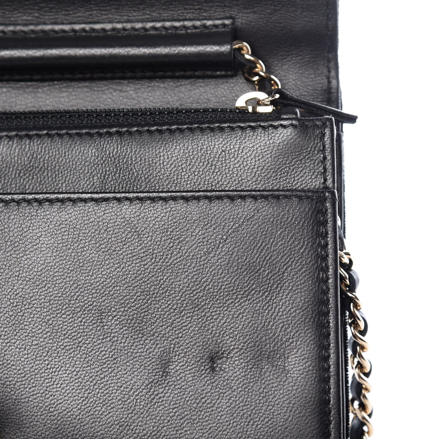 Velvet Pearl Diamond Embellished Wallet On Chain WOC Black