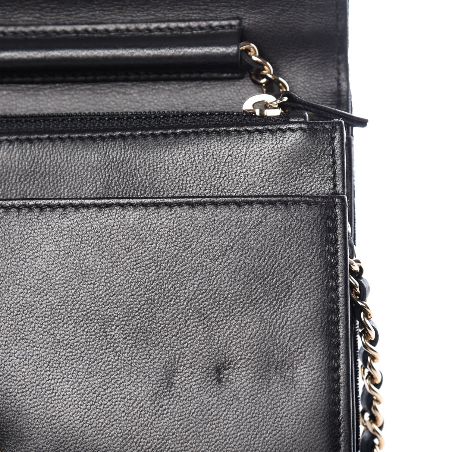 Chanel Velvet Pearl Diamond Embellished Wallet On Chain WOC Black 15 of 19