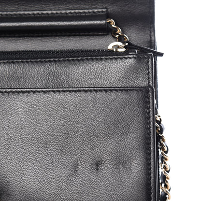 Chanel Velvet Pearl Diamond Embellished Wallet On Chain WOC Black 15 of 19