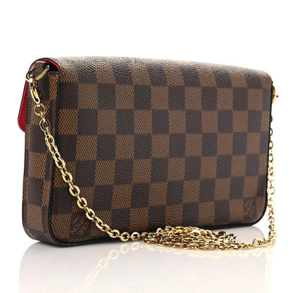 Louis Vuitton Damier Ebene Pochette Felicie Chain Wallet 4 of 13