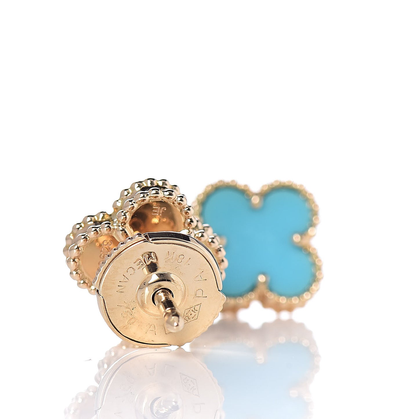 18K Yellow Gold Turquoise Sweet Alhambra Earrings