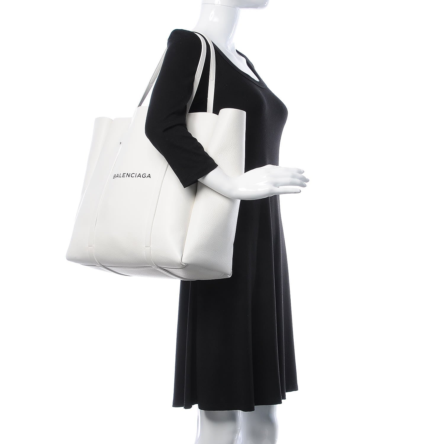 Balenciaga Smooth Calfskin Double Sided Medium Everyday Tote Optic White Black 2 of 15
