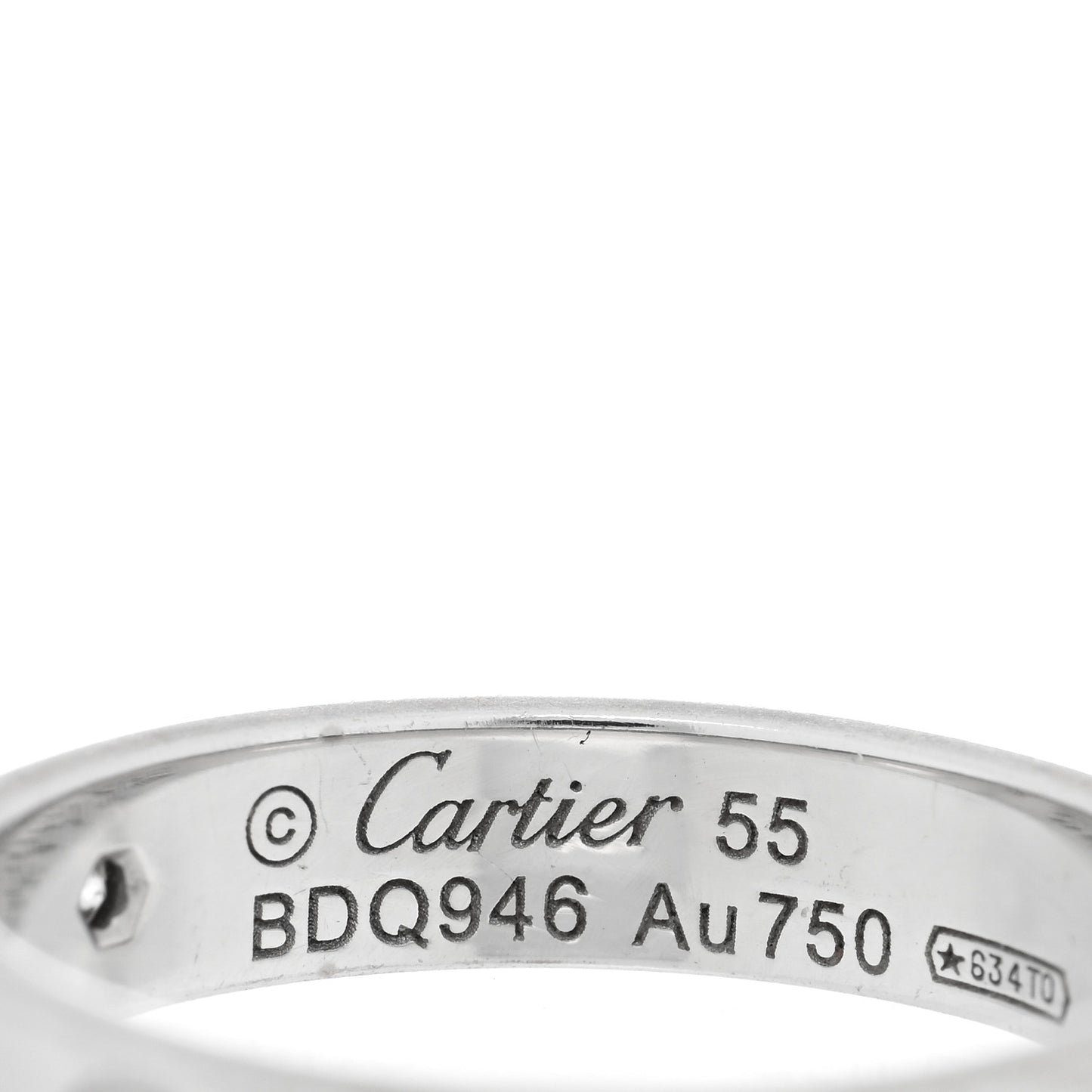 18K White Gold Diamond 4mm LOVE Wedding Band Ring 55 7.25