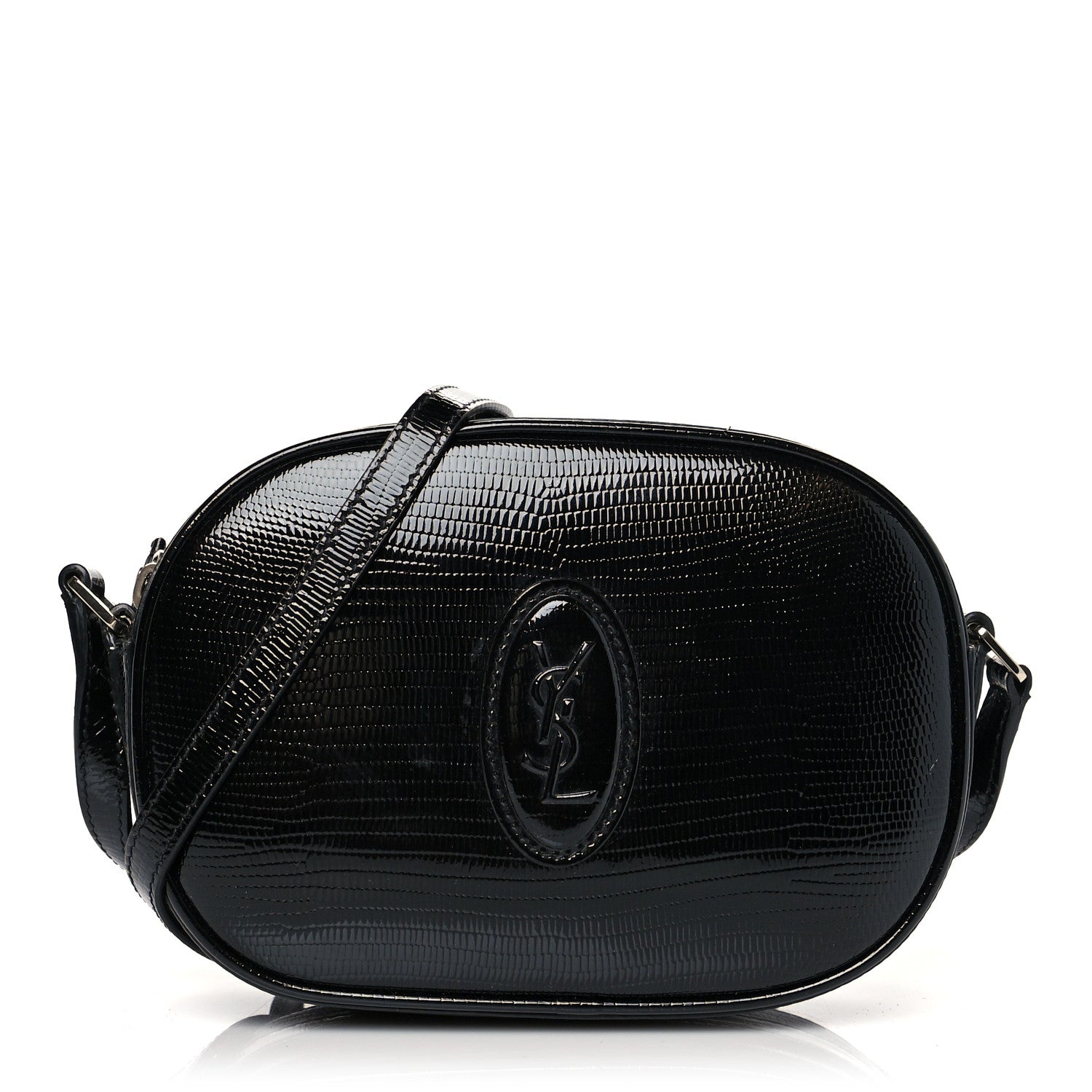 Saint Laurent Calfskin Lizard Embossed Le 61 Camera Bag Black 1 of 8