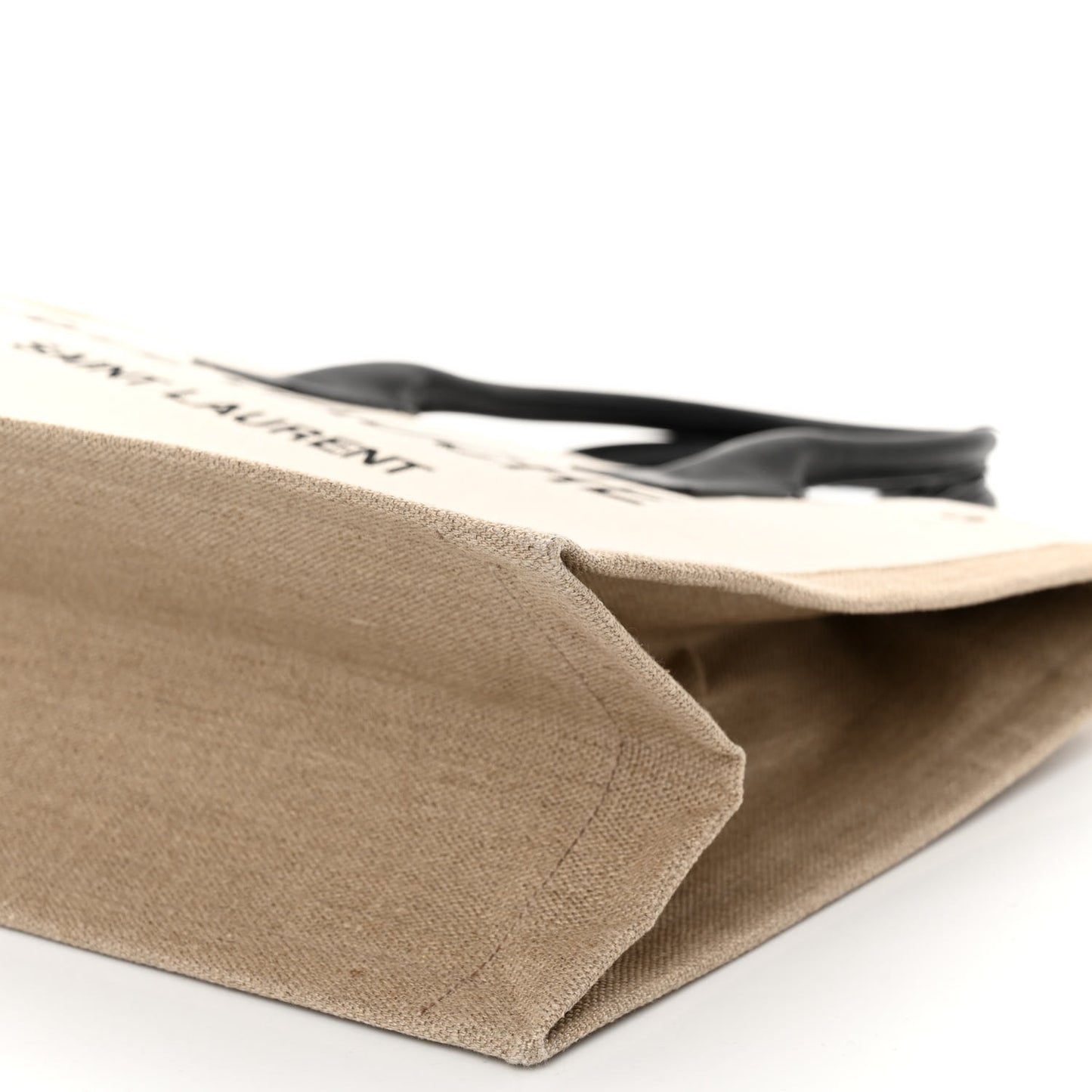 Linen Calfskin Small Rive Gauche Tote Greggio Natural