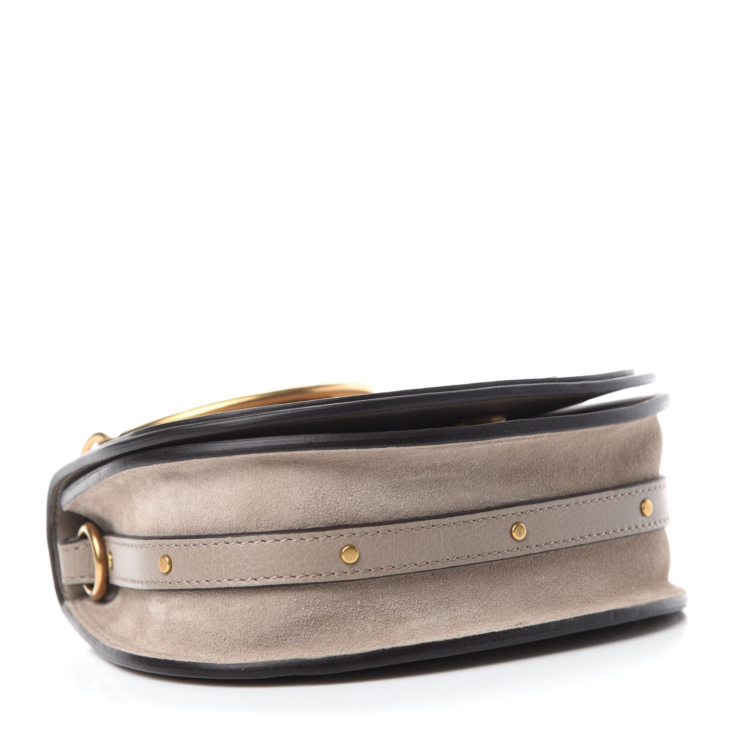 Chloe Calfskin Suede Small Nile Bracelet Bag Motty Grey 4 of 10