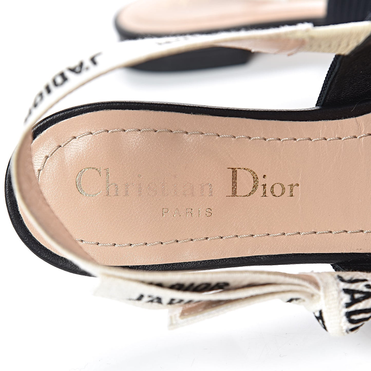 Technical Canvas Ribbon J'Adior Slingback Ballet Flats 35 Black