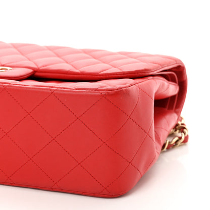 Chanel Lambskin Quilted Jumbo Double Flap Red 10 of 17