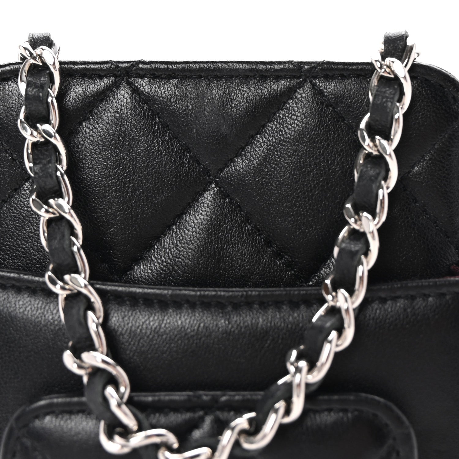 Chanel Lambskin Quilted Zip Phone Case Black 8 of 11