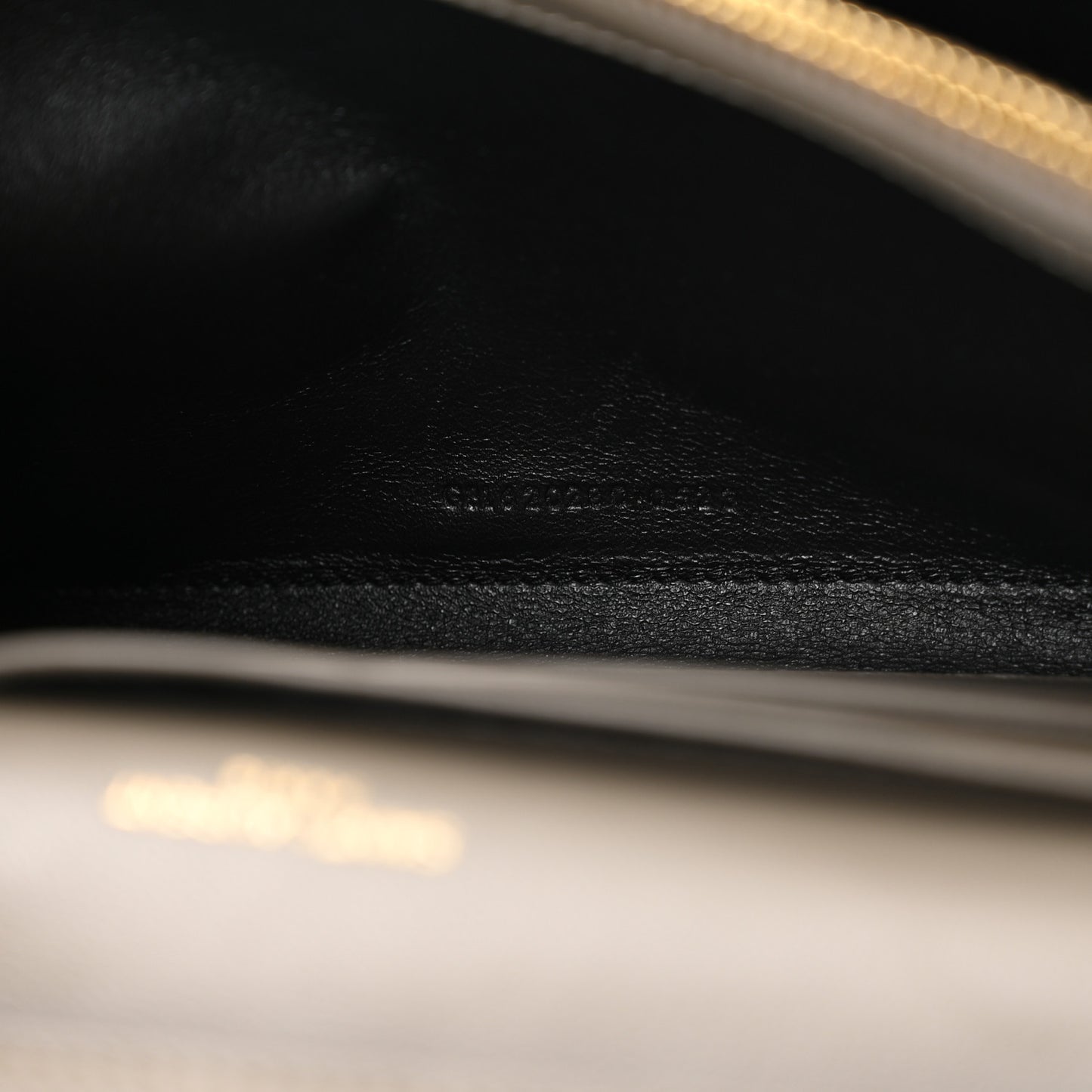 Metallic Grain De Poudre Mixed Matelasse Triquilt Monogram Chain Wallet Piombo