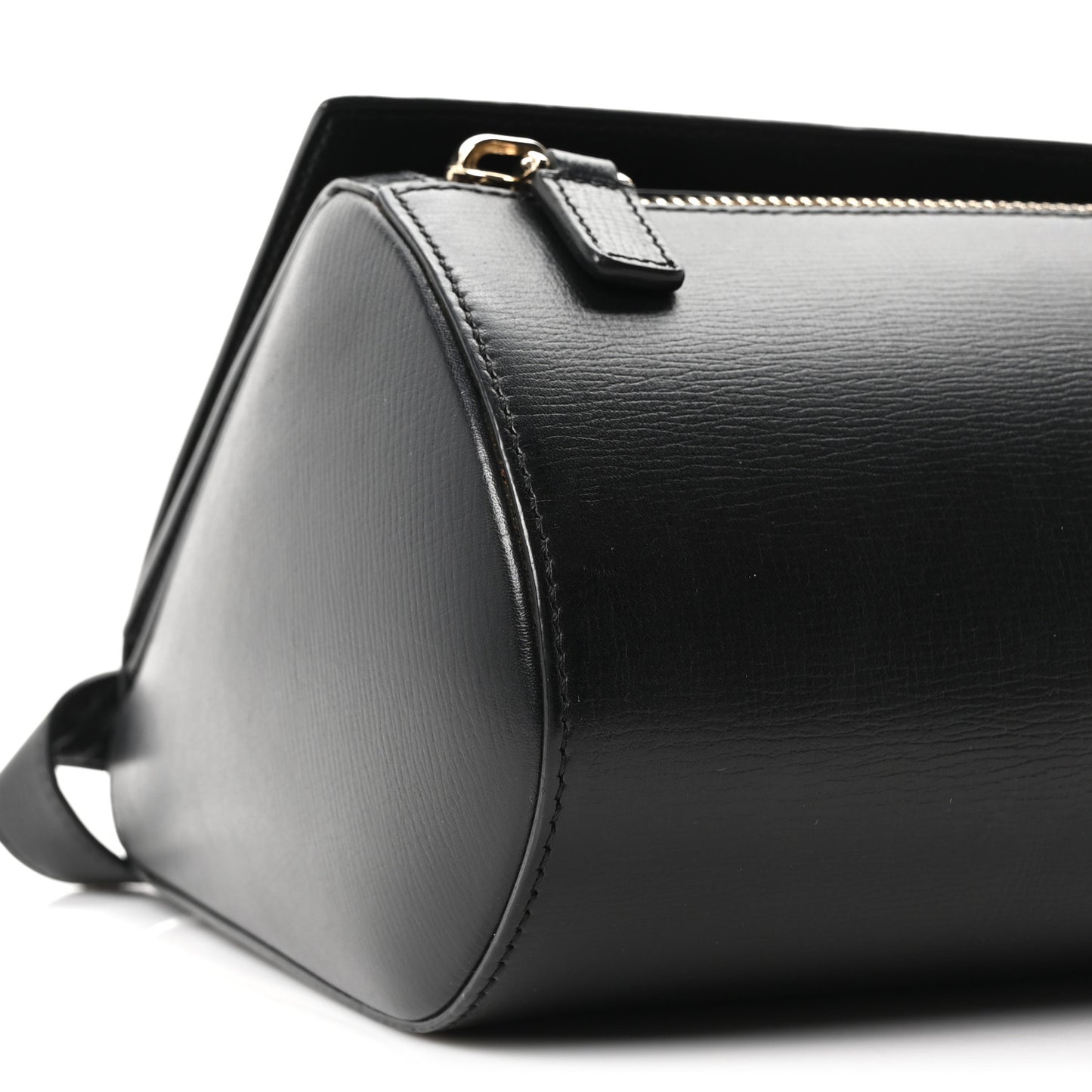 Textured Calfskin Medium Pandora Box Crossbody Bag Black