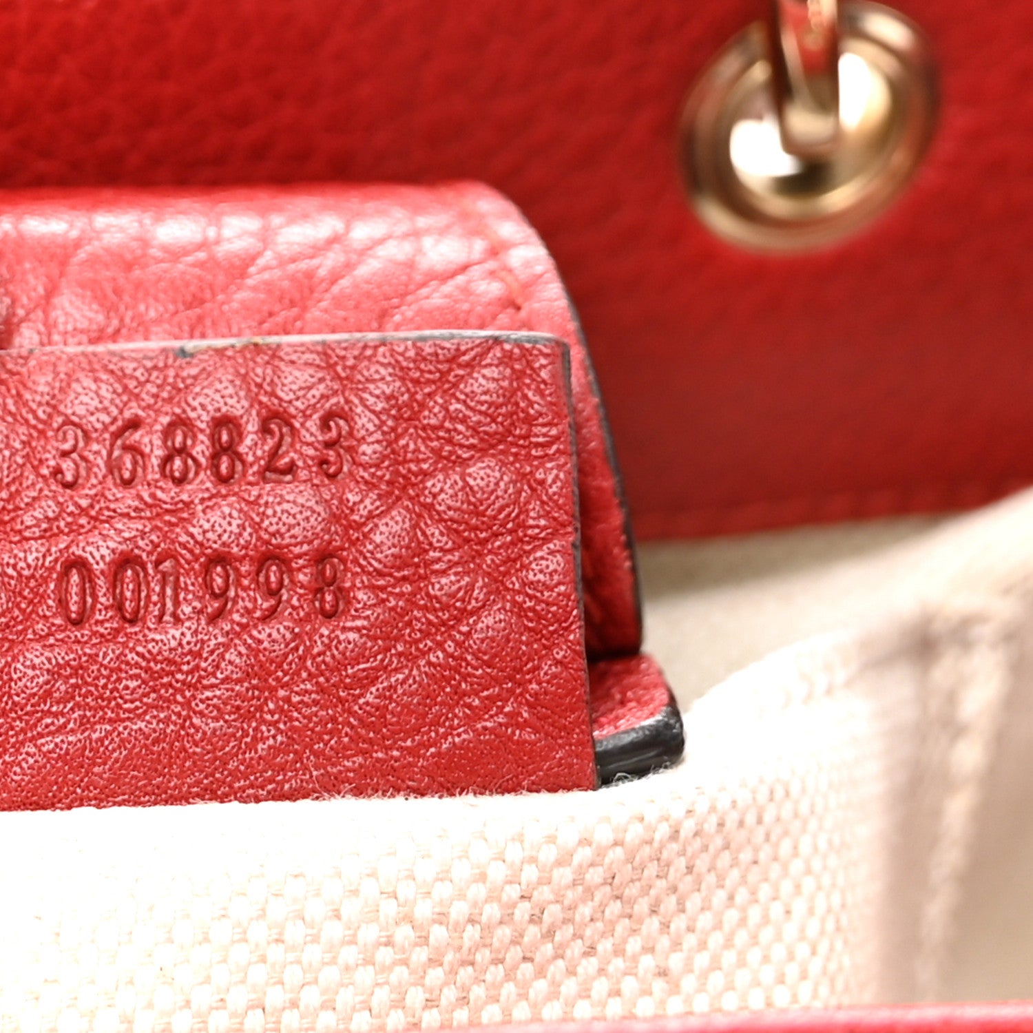Gucci Calfskin Mini Bamboo Shopper Tote Red 7 of 10