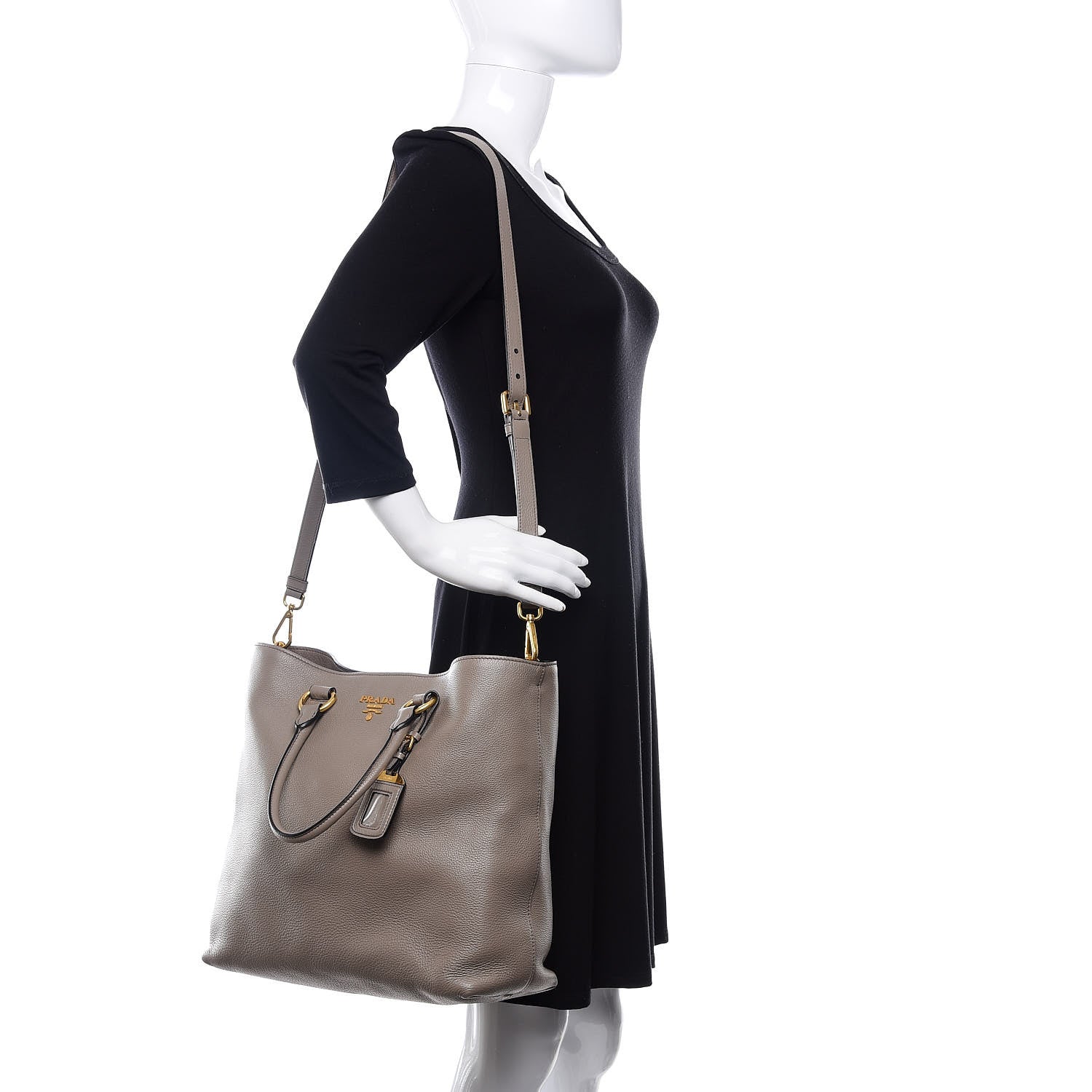 Prada Vitello Daino Tote Argilla 2 of 10