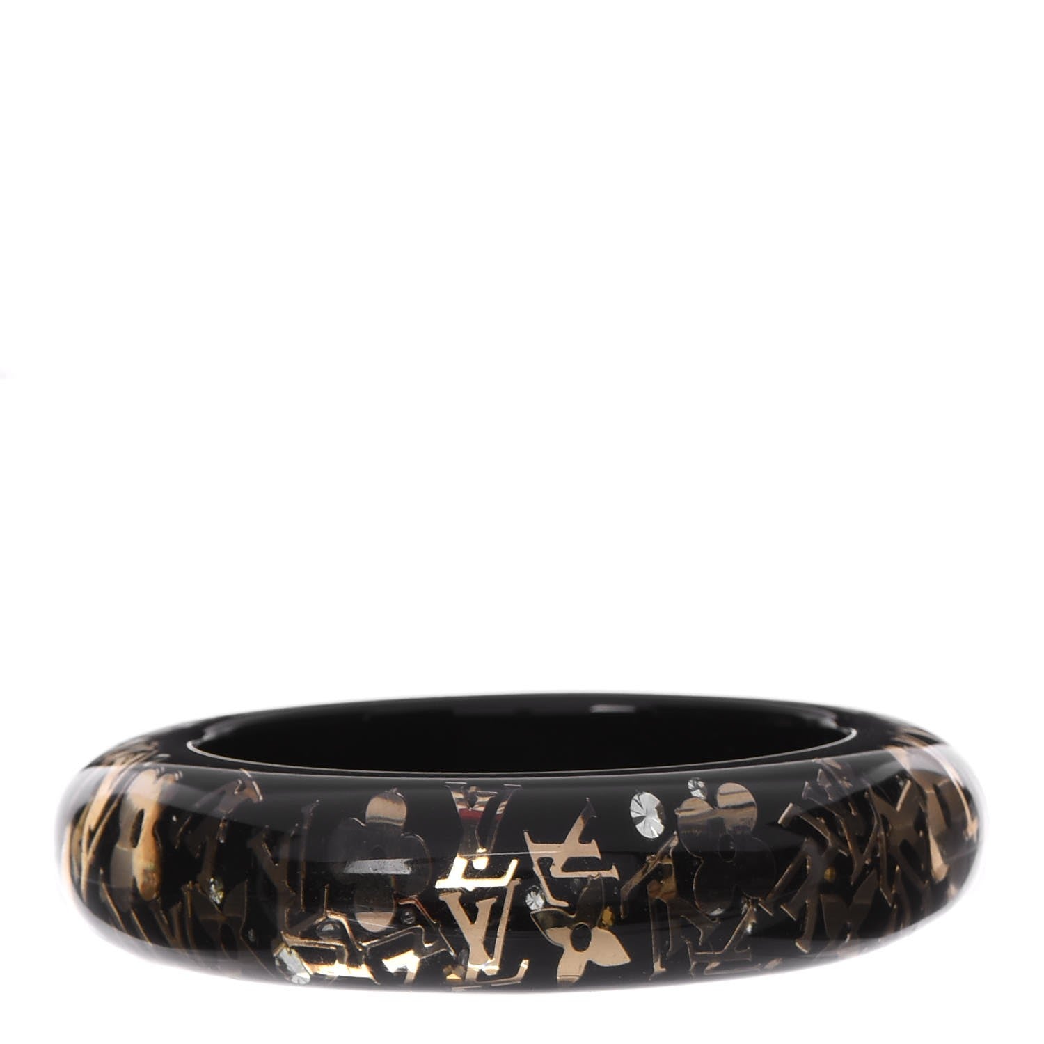 Louis Vuitton Resin Swarovski Medium Inclusion Bracelet GM Black 1 of 3