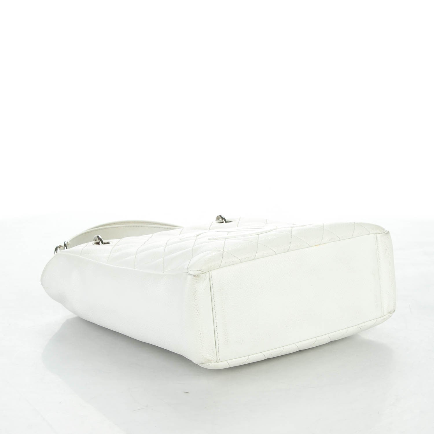 Chanel Caviar Quilted Petit Shopping Tote PST White 4 of 15