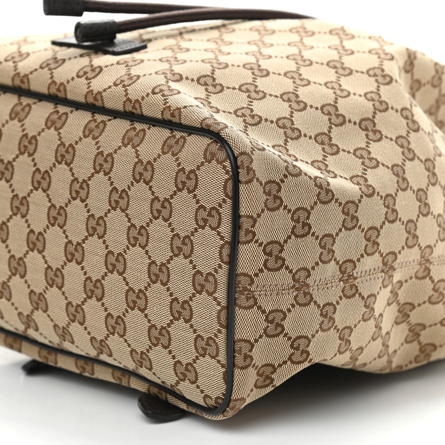 Gucci Monogram Dollar Calfskin O Drawstring Backpack Beige Ebony Testa di Moro Dark Chocolate 10 of 10