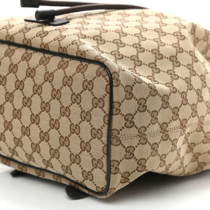 Gucci Monogram Dollar Calfskin O Drawstring Backpack Beige Ebony Testa di Moro Dark Chocolate 10 of 10