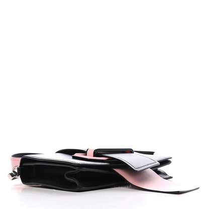 Prada City Calf Plex Ribbon Bag Black Rosa 4 of 9