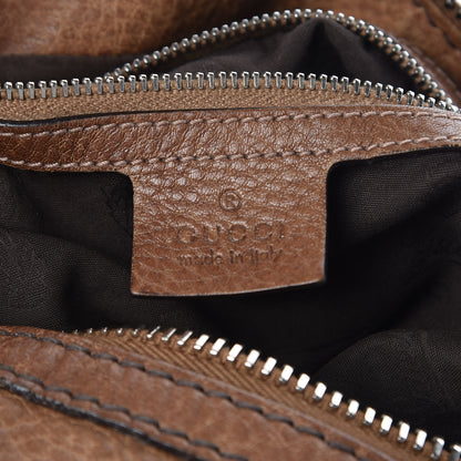 Gucci Pebbled Calfskin Guccissima Medium Bamboo Bar Hobo Light Brown 6 of 17