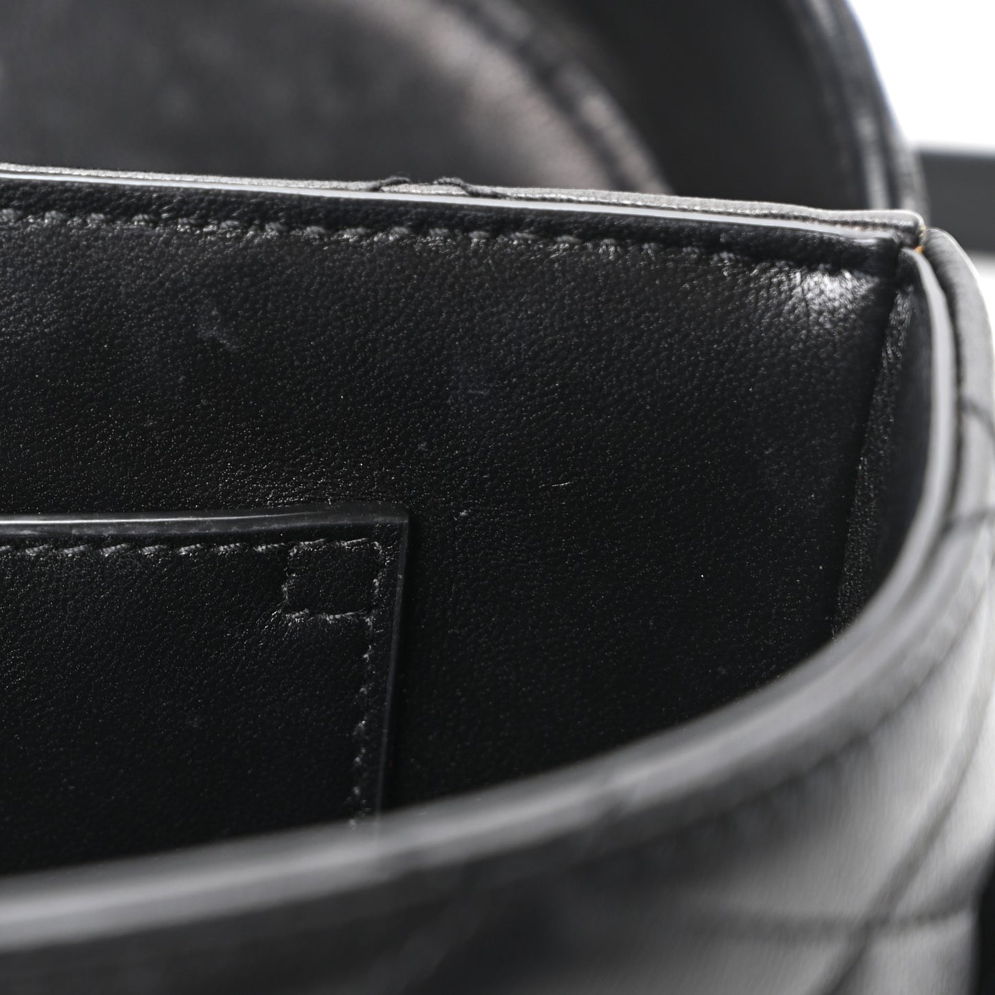 Lambskin Quilted Monogram June Box Bag  Black