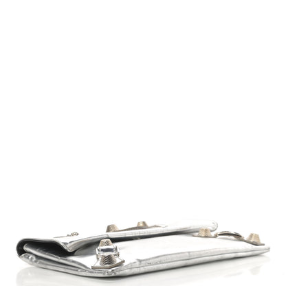 Balenciaga Laminated Calfskin Giant 21 Silver Hardware Envelope Clutch Silver 5 of 15