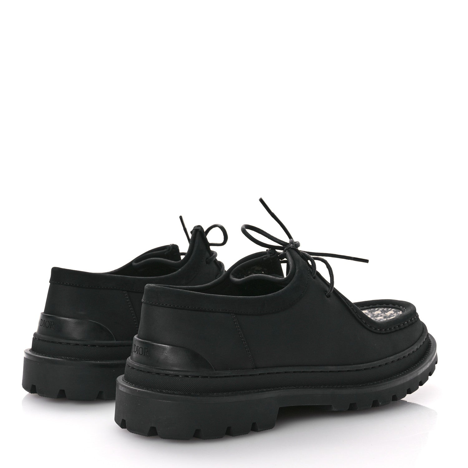 Christian Dior Nubuck Calfskin Oblique Explorer Boat Shoe 43 Black
