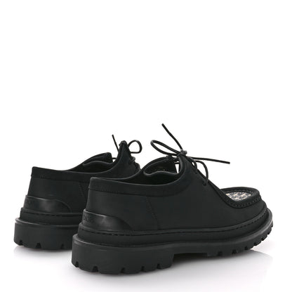 Christian Dior Nubuck Calfskin Oblique Explorer Boat Shoe 43 Black Beige 5 of 9